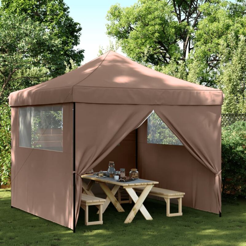 foto del prodotto vidaxl tendone per feste pieghevole pop up con 4 pareti marrone