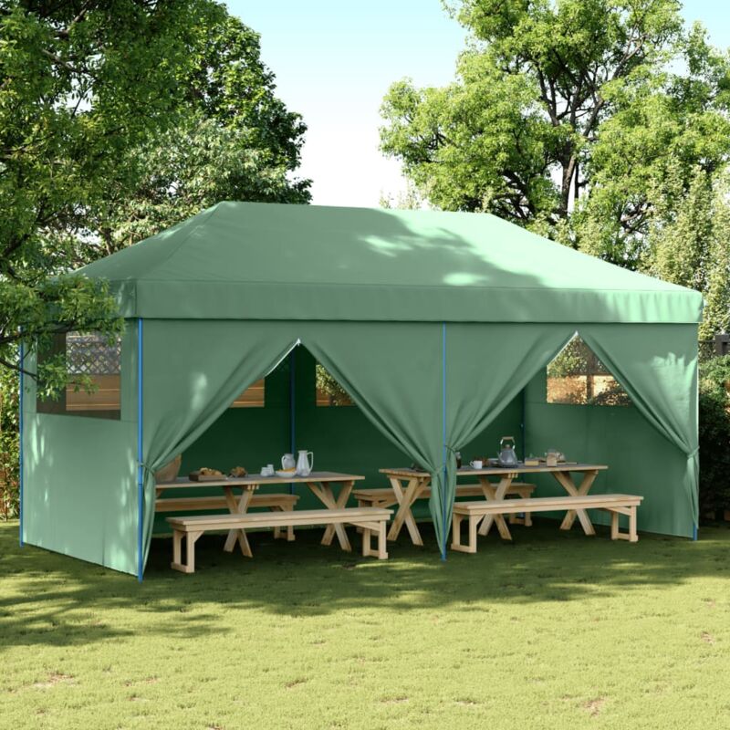 foto del prodotto vidaxl tendone per feste pieghevole pop up con 4 pareti verde