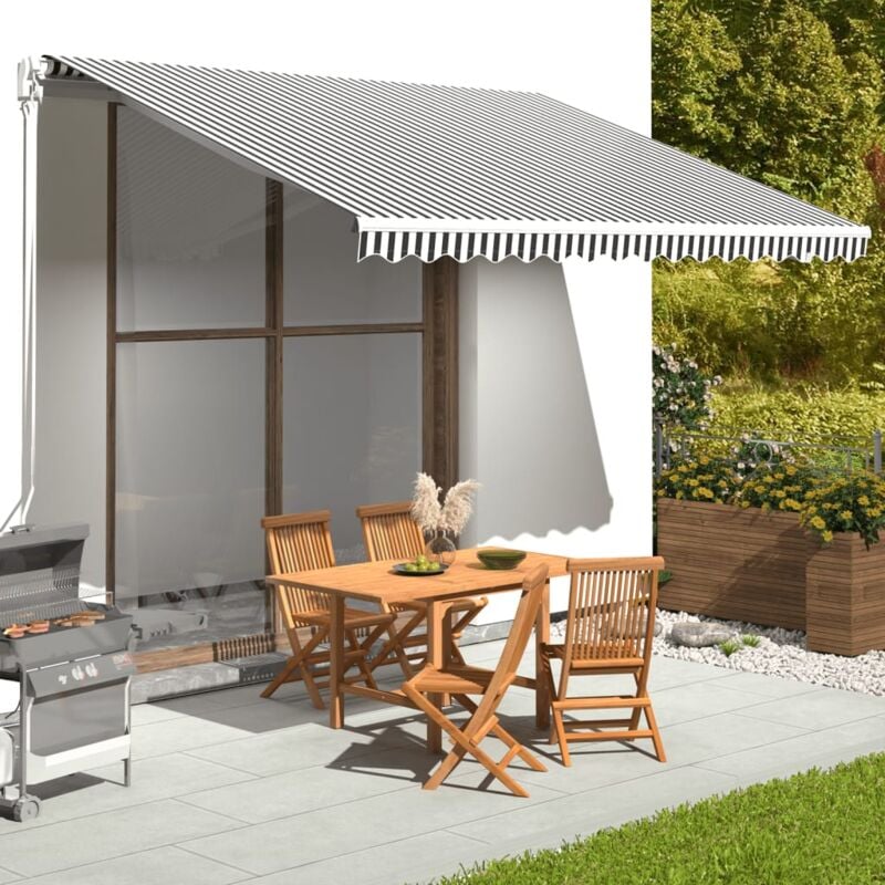 foto del prodotto vidaxl tessuto di ricambio per tenda da sole antracite e bianco 4x3 m