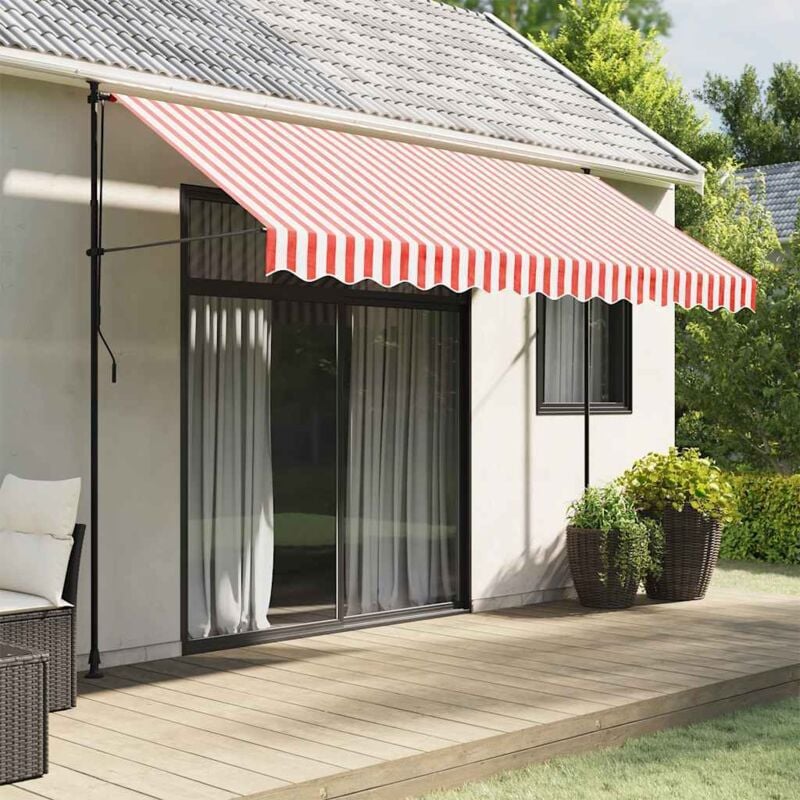 foto del prodotto vidaxl tessuto di ricambio per tenda strisce rosse e bianche 3,5x2,5 m