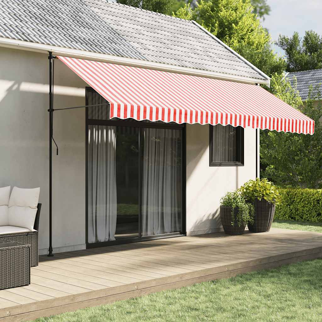 foto del prodotto vidaxl tessuto di ricambio per tenda strisce rosse e bianche 4,5x3,5 m
