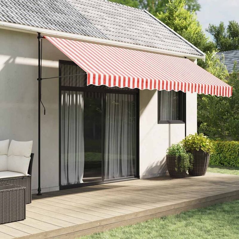 foto del prodotto vidaxl tessuto di ricambio per tenda strisce rosse e bianche 4x3 m