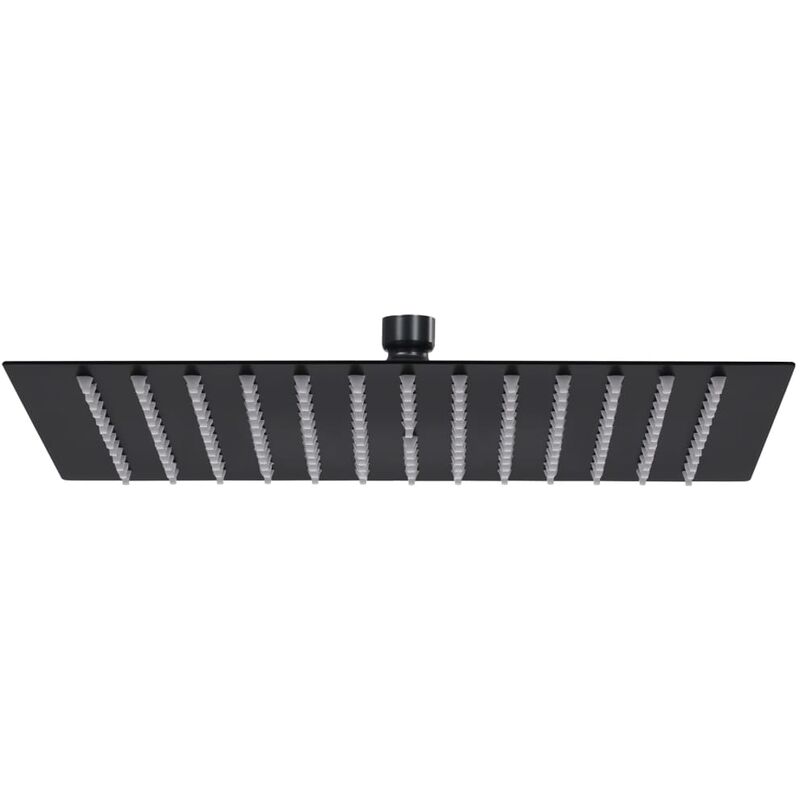 foto del prodotto vidaxl testa doccia a pioggia in acciaio inox 25x25 cm quadrata nera