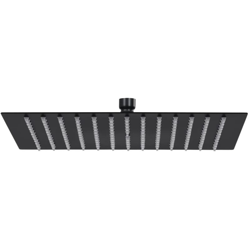 foto del prodotto vidaxl testa doccia a pioggia in acciaio inox 40x40 cm quadrata nera