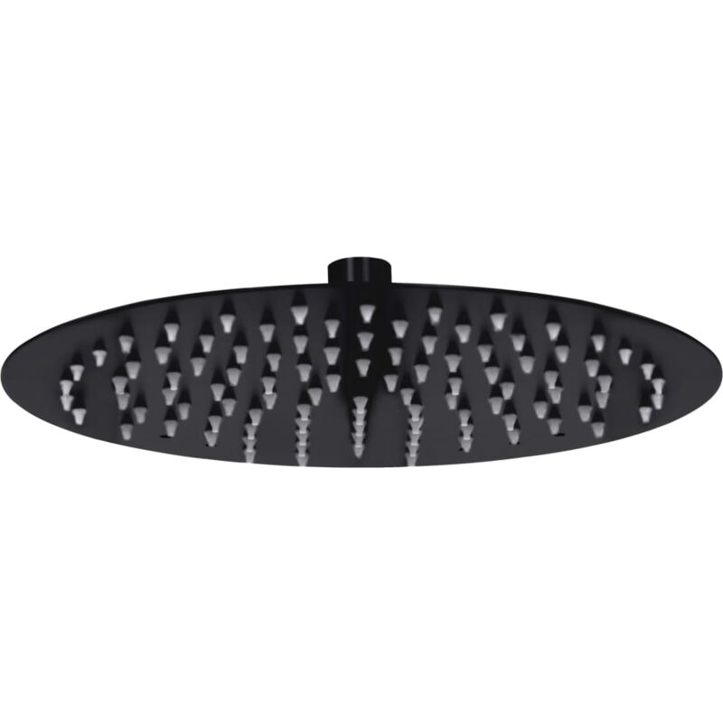 foto del prodotto vidaxl testa soffione doccia a pioggia in acciaio inox rotonda nera varie dimensioni dimensioni 25 cm