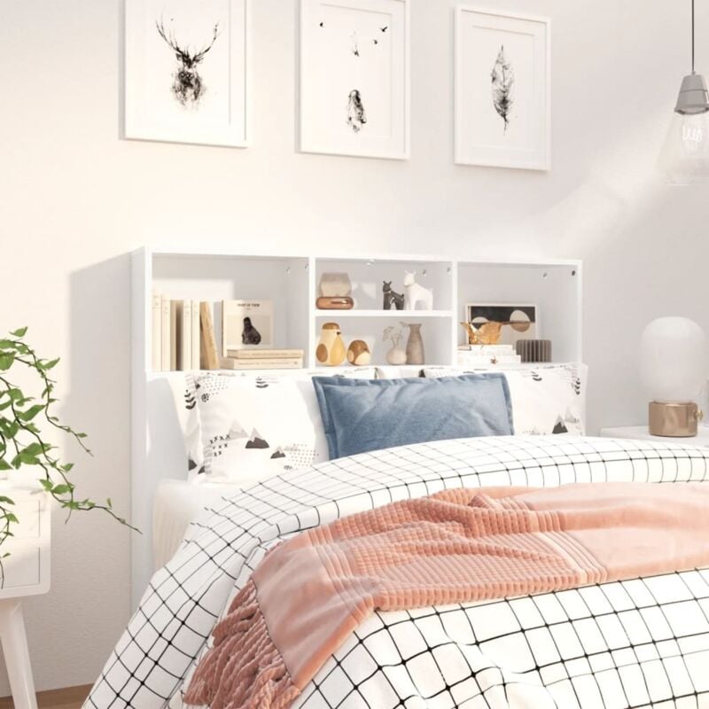 foto del prodotto vidaxl testiera 120x19x104cm con scomparti aperti design elegante vari colori colore bianco