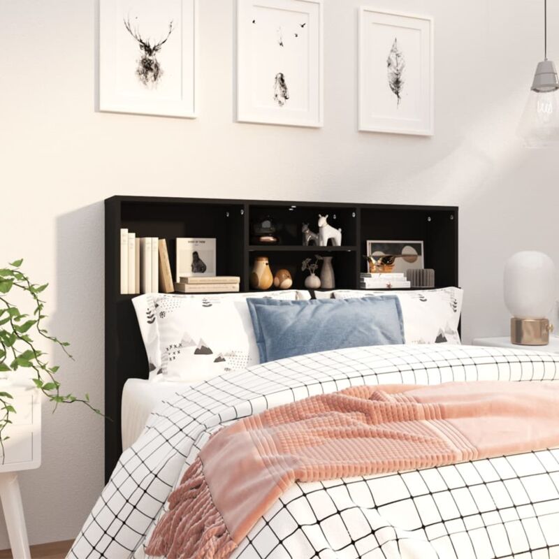 foto del prodotto vidaxl testiera 120x19x104cm con scomparti aperti design elegante vari colori colore nero