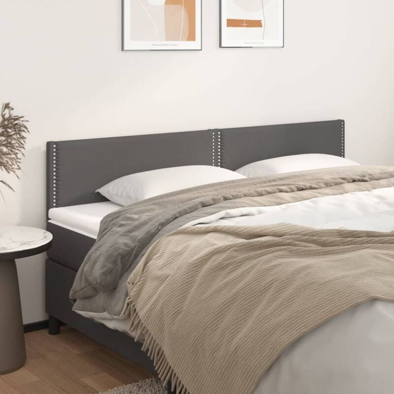 foto del prodotto vidaxl testiera 2 pz grigio 80x5x78 88 cm in similpelle