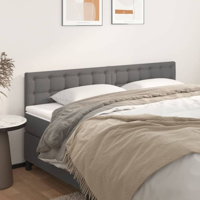 foto del prodotto vidaxl testiera 2 pz grigio 80x5x78 88 cm in similpelle