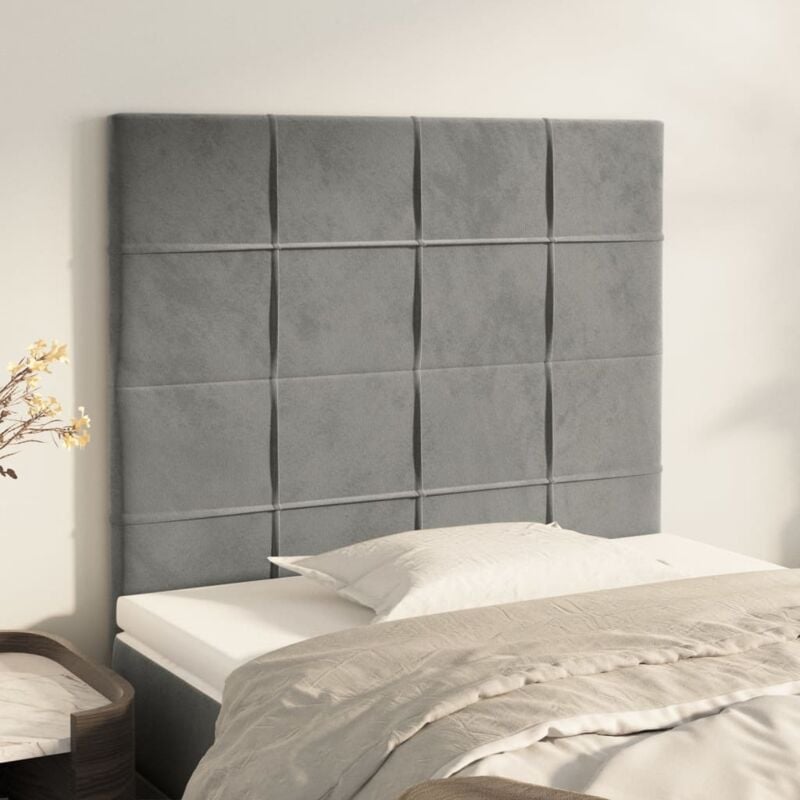 foto del prodotto vidaxl testiera 2 pz grigio chiaro 90x5x78 88 cm in velluto