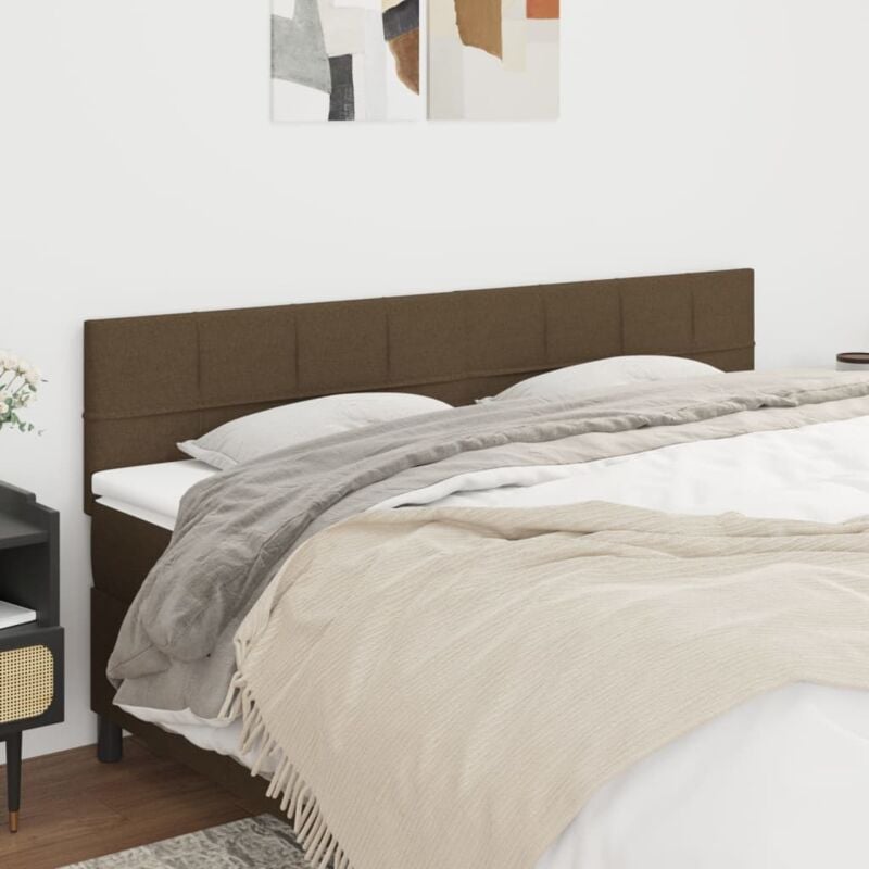 foto del prodotto vidaxl testiera 2 pz marrone scuro 90x5x78 88 cm in tessuto