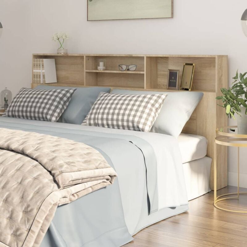 foto del prodotto vidaxl testiera 200x19x104cm con scomparti aperti design elegante vari colori colore marrone