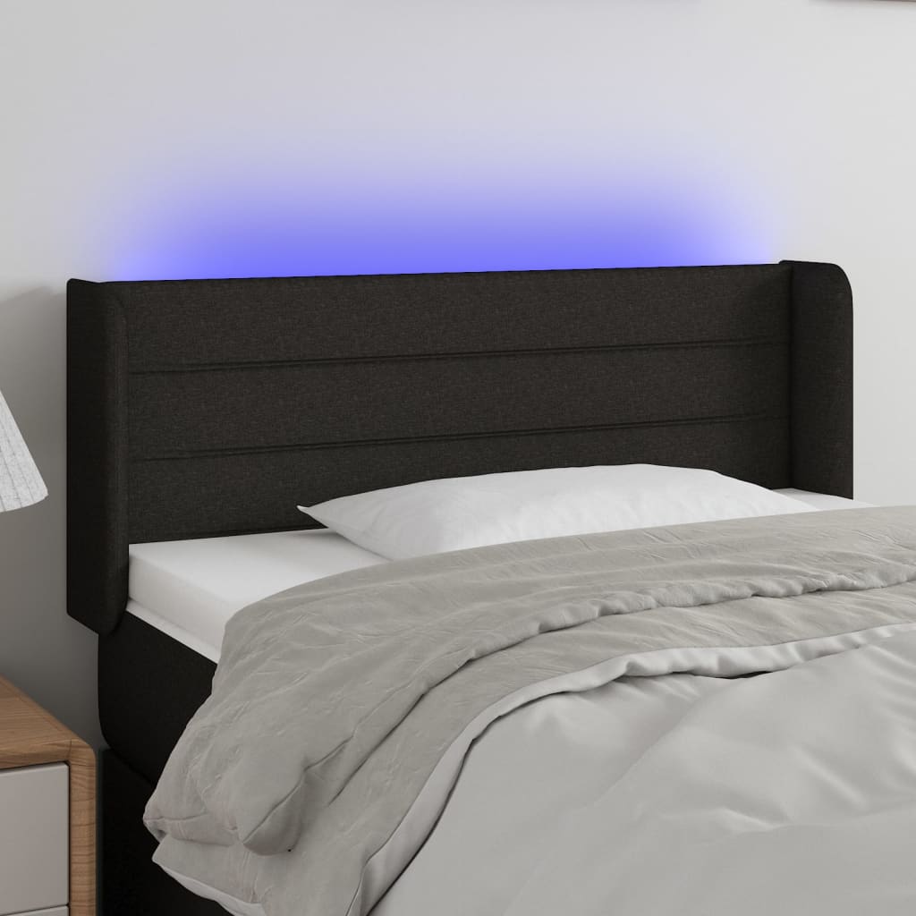 foto del prodotto vidaxl testiera a led nera 93x16x78 88 cm in tessuto