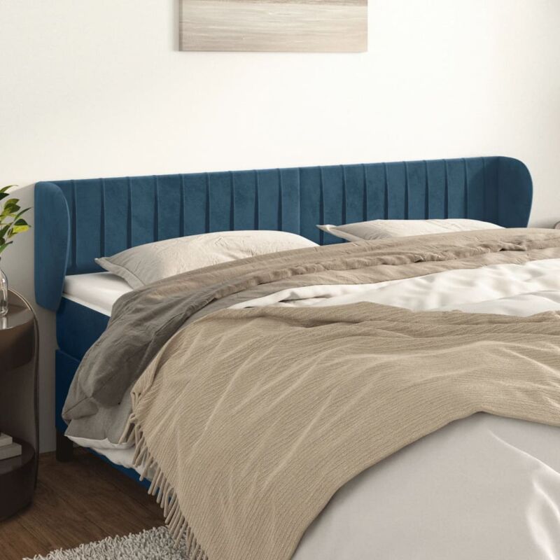 foto del prodotto vidaxl testiera ad orecchio blu scuro 163x23x78 88 cm in velluto
