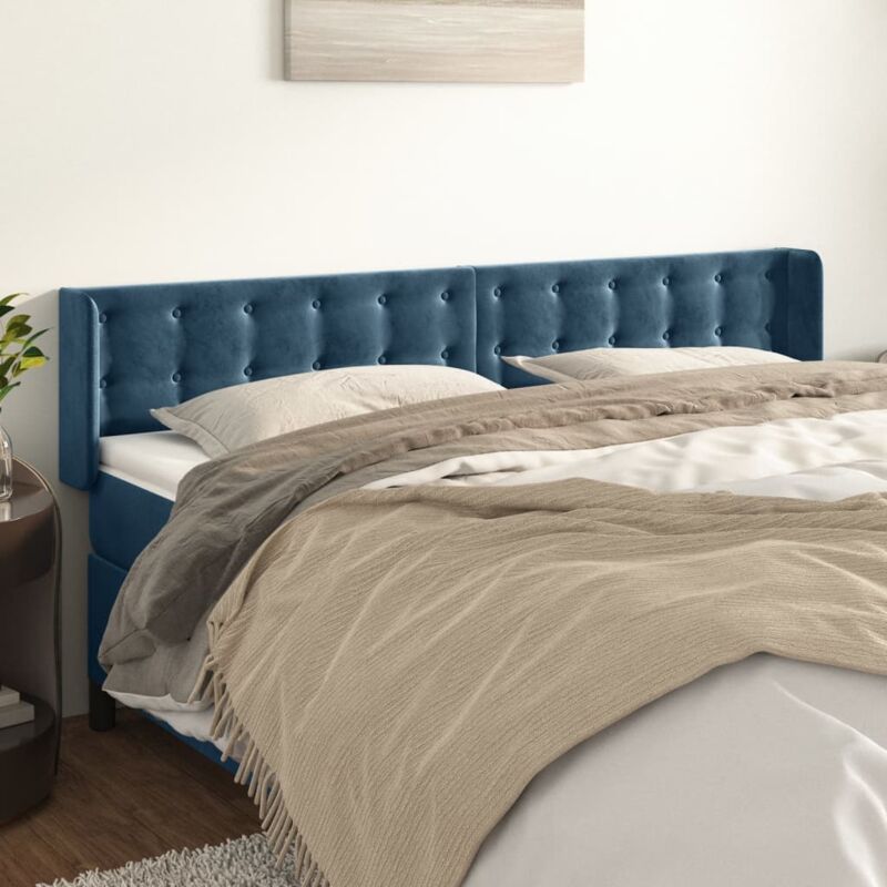 foto del prodotto vidaxl testiera ad orecchio blu scuro 203x16x78 88 cm in velluto