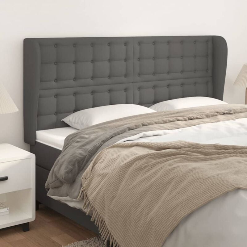 foto del prodotto vidaxl testiera ad orecchio grigio 203x23x118 128cm in similpelle