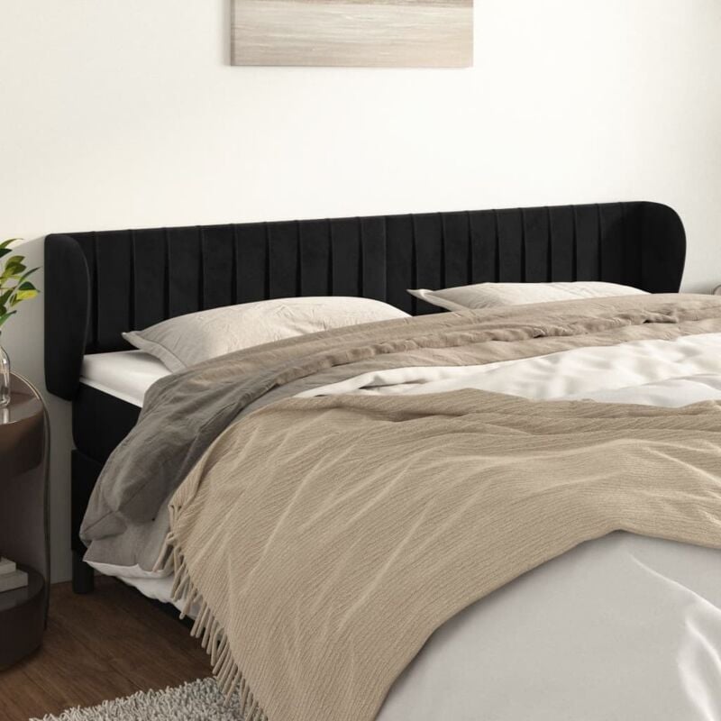 foto del prodotto vidaxl testiera ad orecchio nera 163x23x78 88 cm in velluto