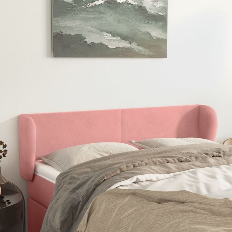 foto del prodotto vidaxl testiera ad orecchio rosa 147x23x78 88 cm in velluto