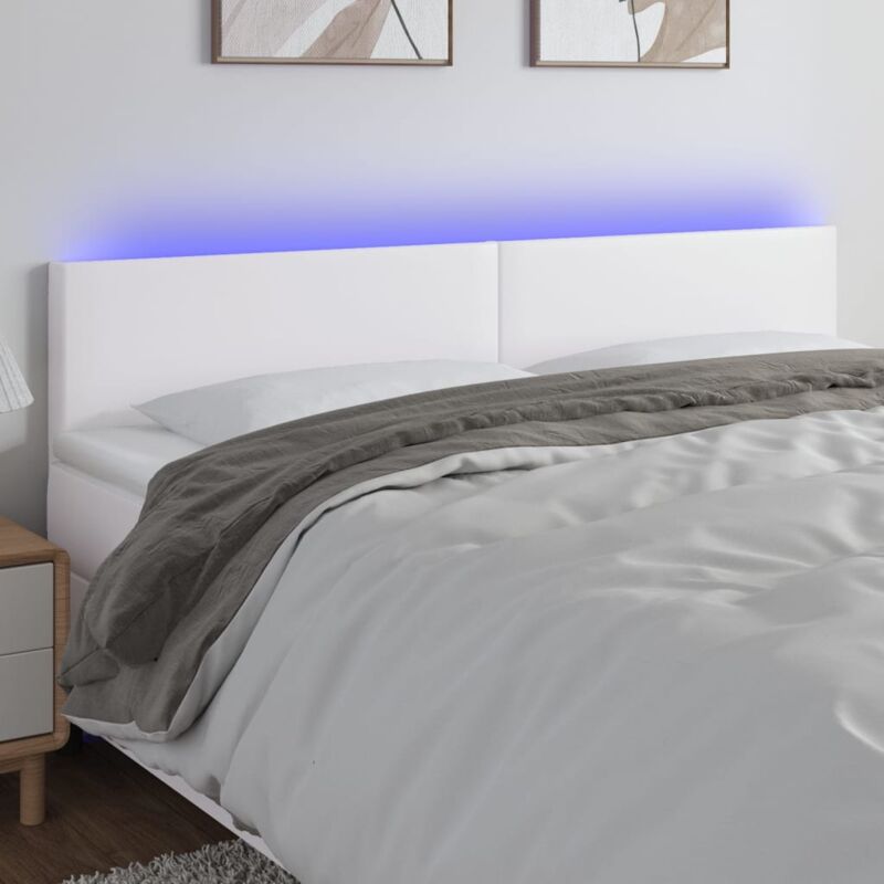 foto del prodotto vidaxl testiera bianca a led 180x5x78 88 cm in similpelle