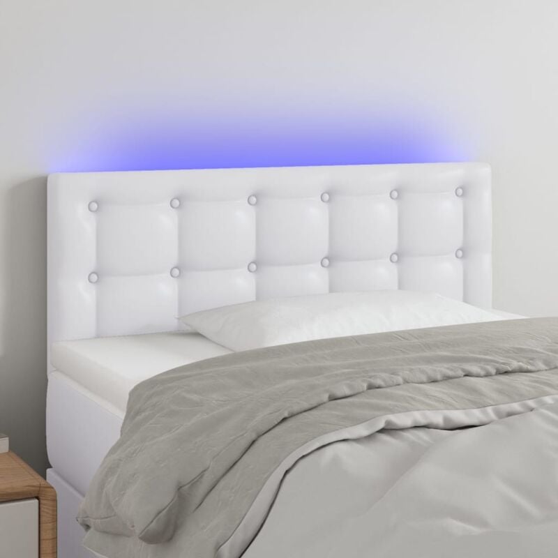 foto del prodotto vidaxl testiera bianco a led 100x5x78 88 cm in similpelle