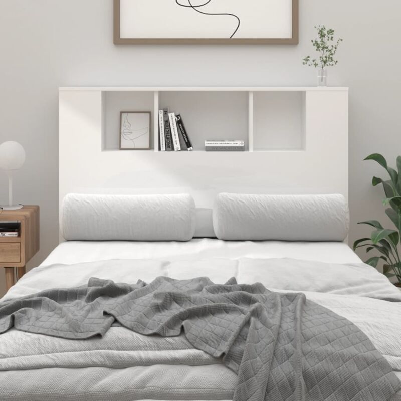 foto del prodotto vidaxl testiera con 3 scomparti contenitori design elegante 120x19x105cm vari colori colore bianco lucido
