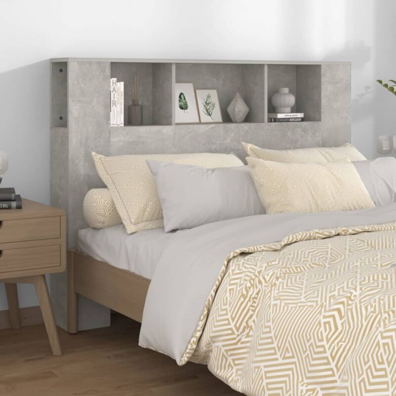 foto del prodotto vidaxl testiera con 3 scomparti contenitori design elegante 140x19x105cm vari colori colore cemento