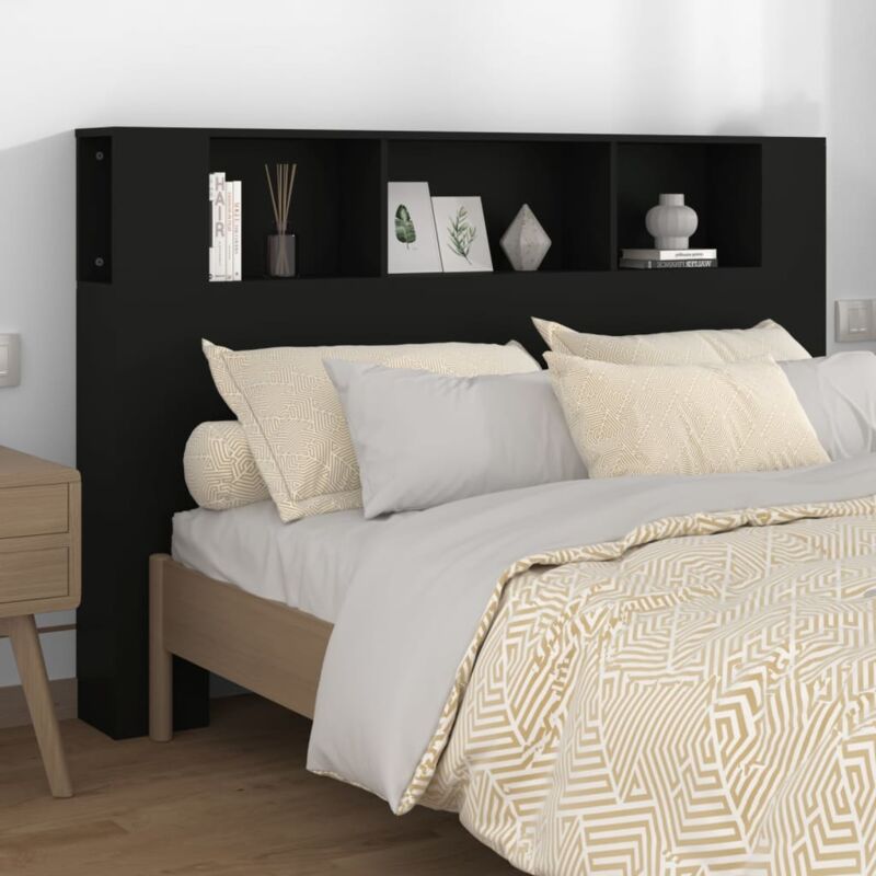 foto del prodotto vidaxl testiera con 3 scomparti contenitori design elegante 160x19x105cm vari colori colore nero