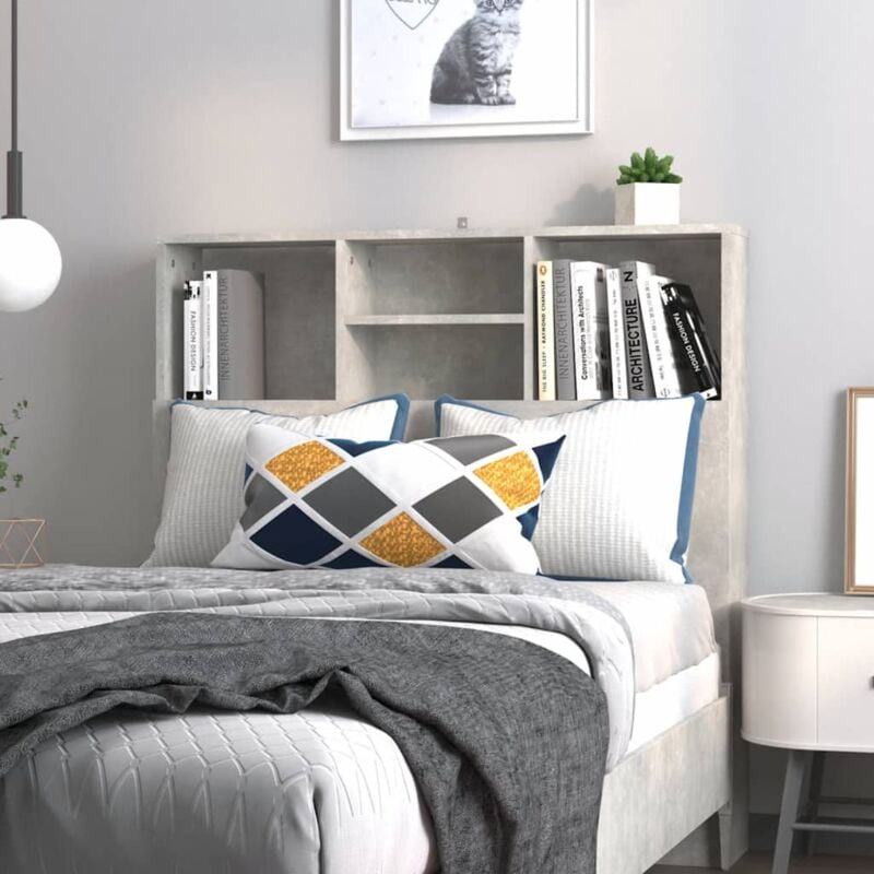 foto del prodotto vidaxl testiera con contenitore grigio cemento 100x19x103,5 cm