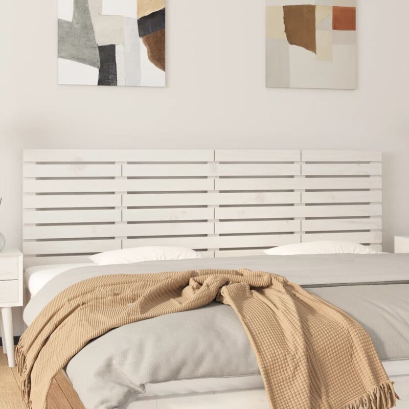 foto del prodotto vidaxl testiera da parete bianca 166x3x63 cm in legno massello di pino