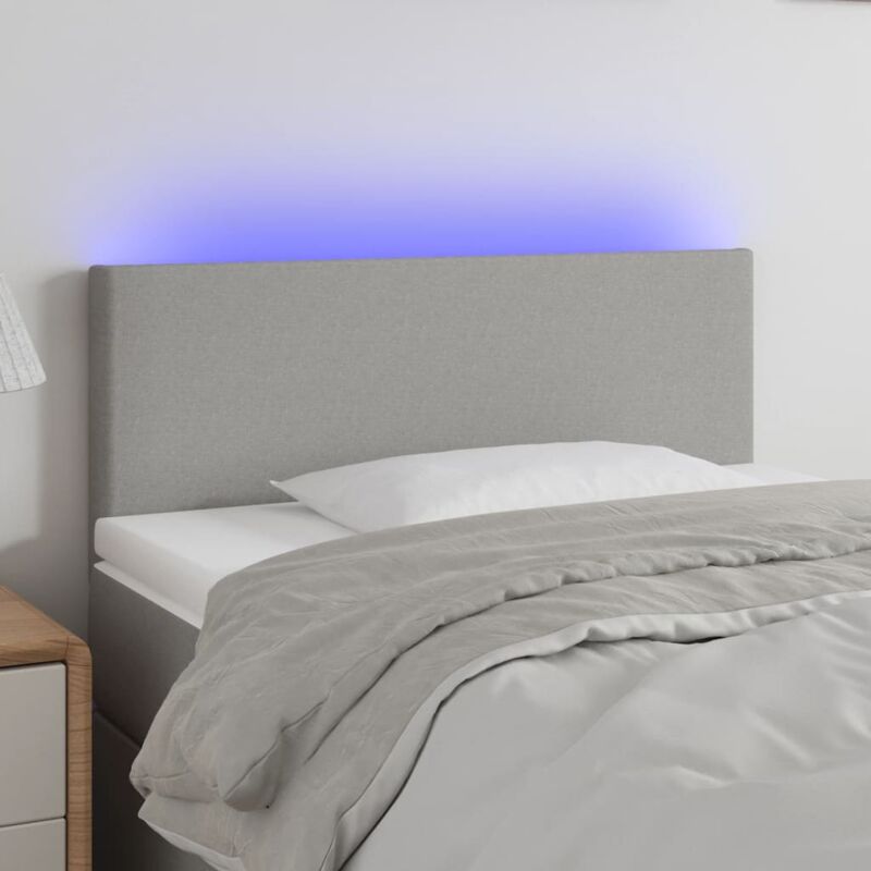 foto del prodotto vidaxl testiera grigio chiaro a led 80x5x78 88 cm in tessuto