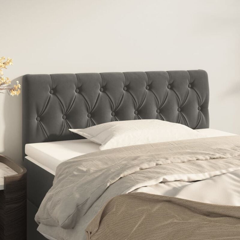 foto del prodotto vidaxl testiera grigio scuro 100x7x78 88 cm in velluto