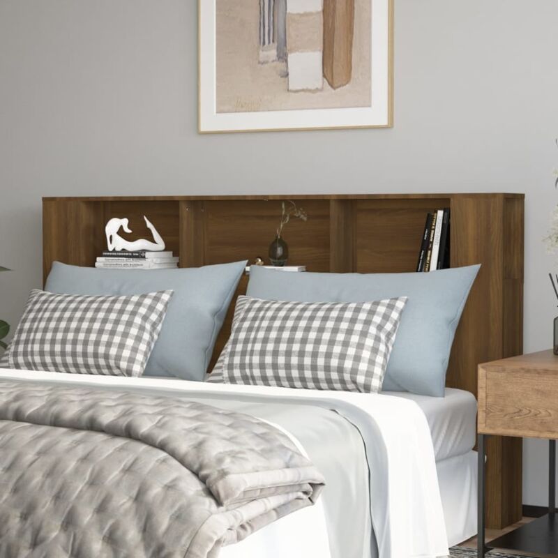 foto del prodotto vidaxl testiera letto con scomparti rovere marrone 180x18,5x104,5 cm