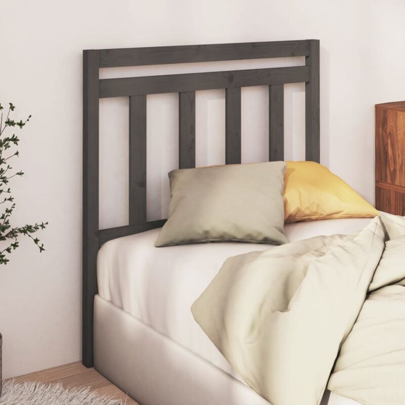 foto del prodotto vidaxl testiera letto grigia 81x4x100 cm in legno massello di pino