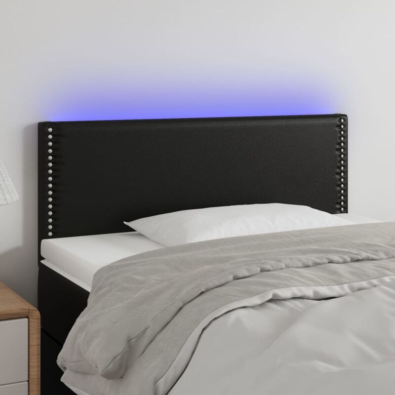 foto del prodotto vidaxl testiera nera a led 80x5x78 88 cm in similpelle