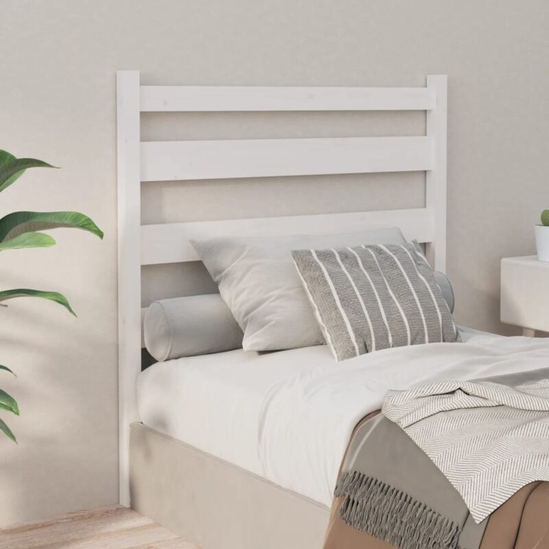 foto del prodotto vidaxl testiera per letto bianca 106x4x100cm in legno massello di pino