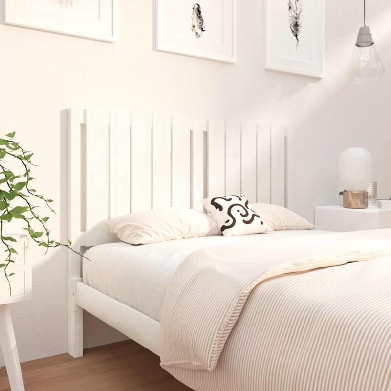 foto del prodotto vidaxl testiera per letto bianca 125,5x4x100 cm legno massello di pino