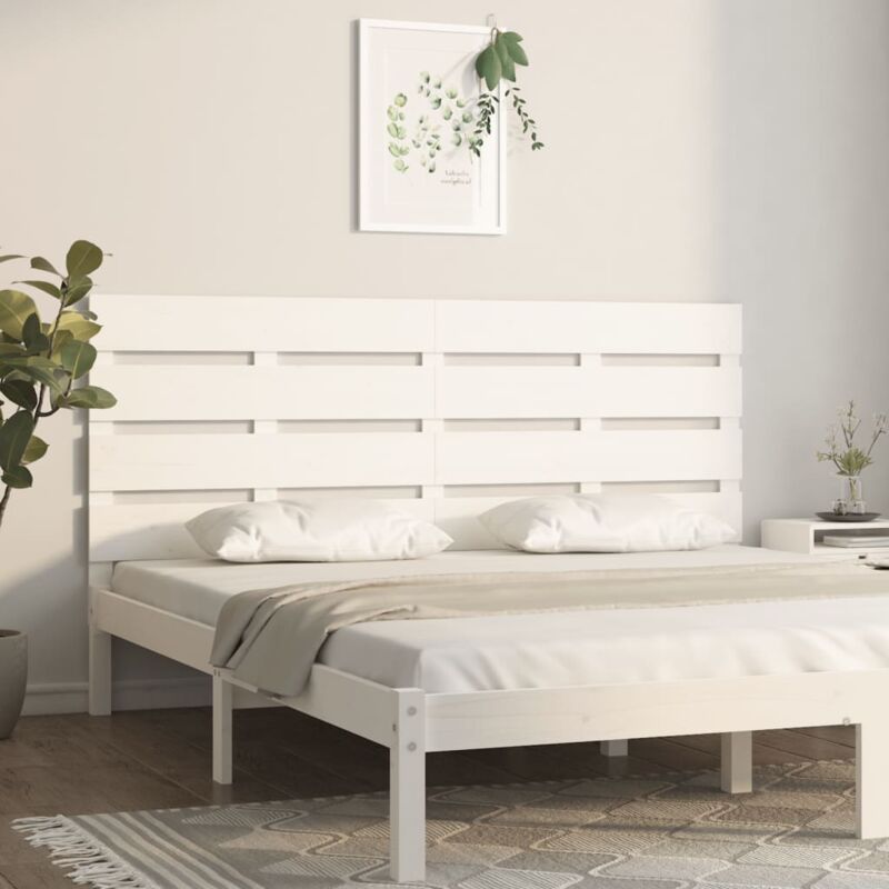 foto del prodotto vidaxl testiera per letto bianca 140x3x80 cm in legno massello di pino