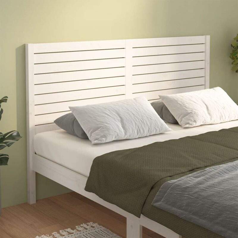 foto del prodotto vidaxl testiera per letto bianca 166x4x100cm in legno massello di pino