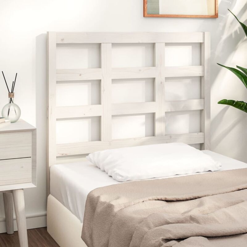 foto del prodotto vidaxl testiera per letto bianca 95,5x4x100 cm legno massello di pino