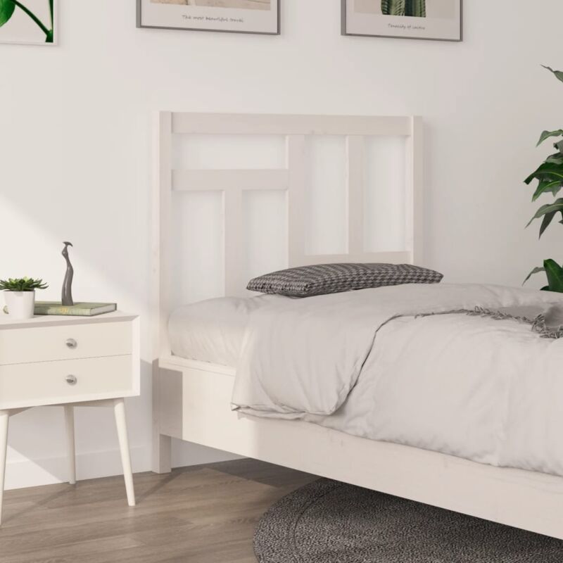 foto del prodotto vidaxl testiera per letto bianca 95,5x4x100 cm legno massello di pino