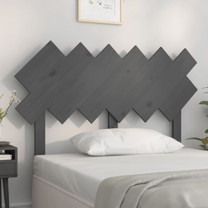 foto del prodotto vidaxl testiera per letto grigia 122,5x3x80,5cm legno massello di pino