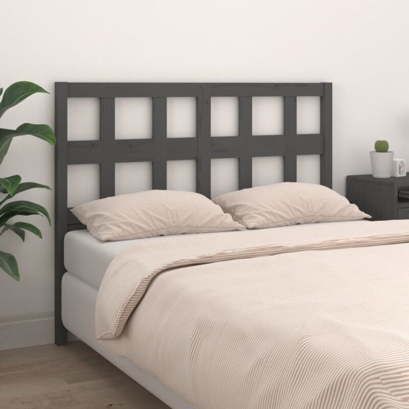 foto del prodotto vidaxl testiera per letto grigia 165,5x4x100 cm legno massello di pino