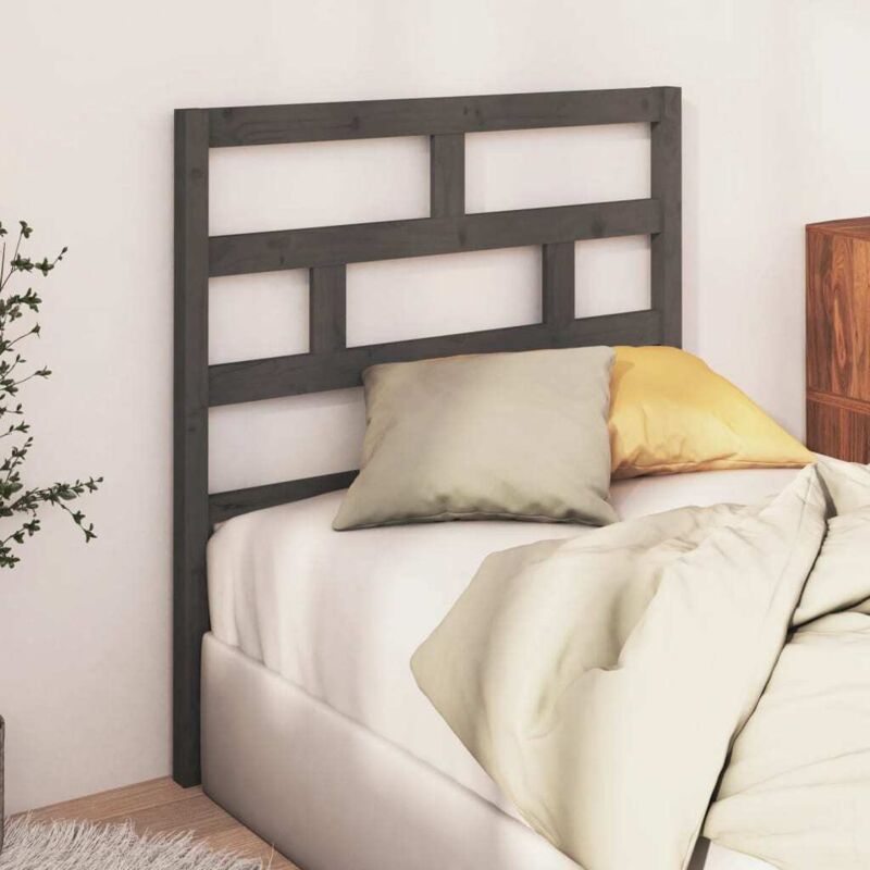 foto del prodotto vidaxl testiera per letto grigia 81x4x100 cm in legno massello di pino