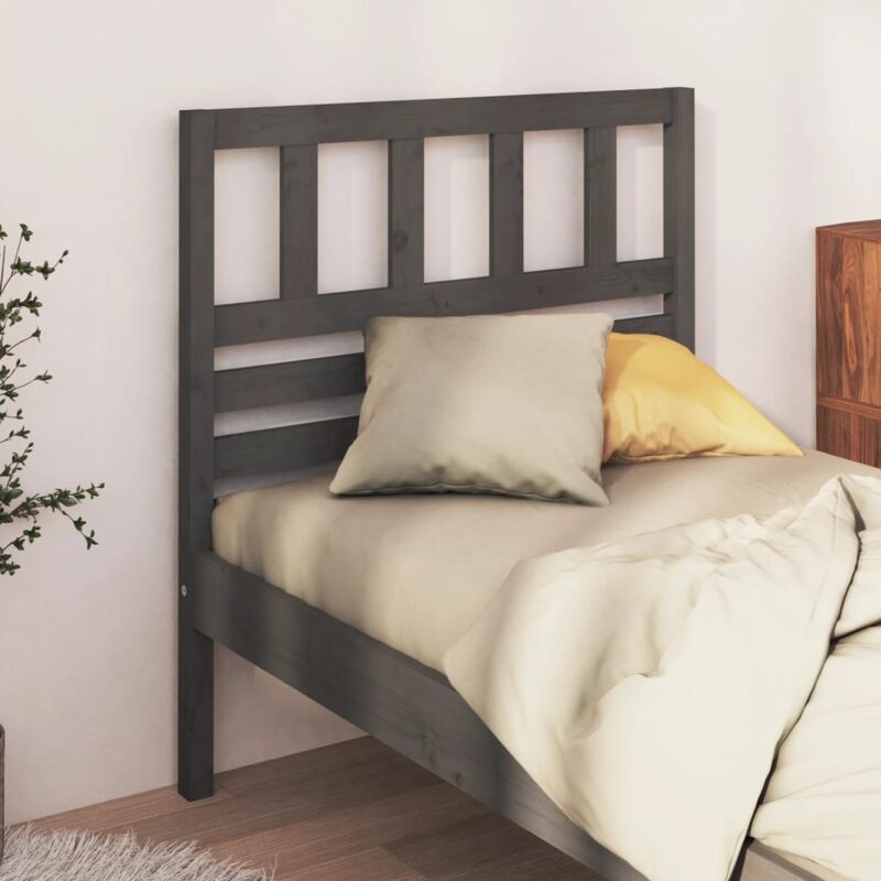foto del prodotto vidaxl testiera per letto grigia 96x4x100 cm in legno massello di pino