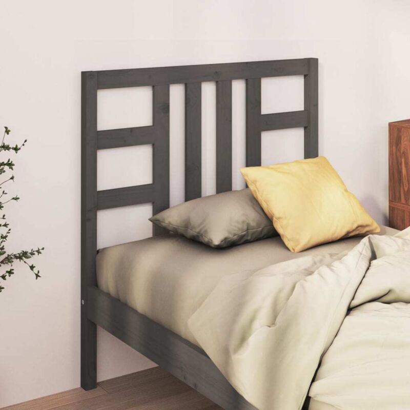 foto del prodotto vidaxl testiera per letto grigia 96x4x100 cm in legno massello di pino