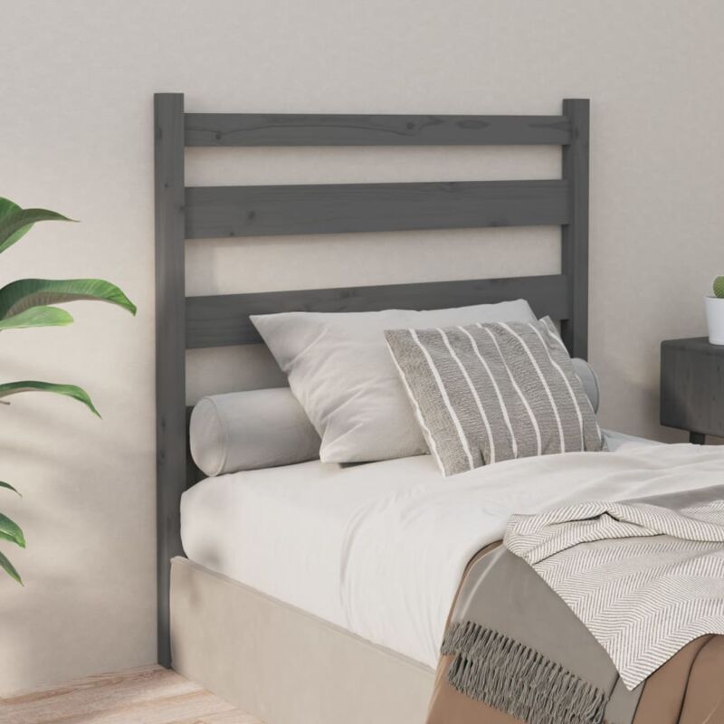 foto del prodotto vidaxl testiera per letto grigia 96x4x100 cm in legno massello di pino