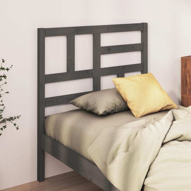 foto del prodotto vidaxl testiera per letto grigia 96x4x104 cm in legno massello di pino