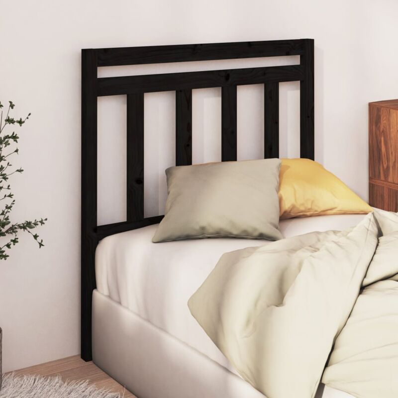 foto del prodotto vidaxl testiera per letto nera 106x4x100 cm in legno massello di pino