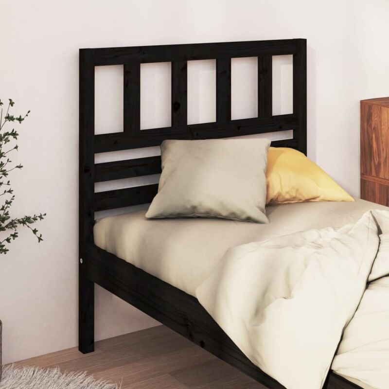 foto del prodotto vidaxl testiera per letto nera 106x4x100 cm in legno massello di pino