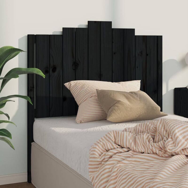 foto del prodotto vidaxl testiera per letto nera 106x4x110 cm in legno massello di pino
